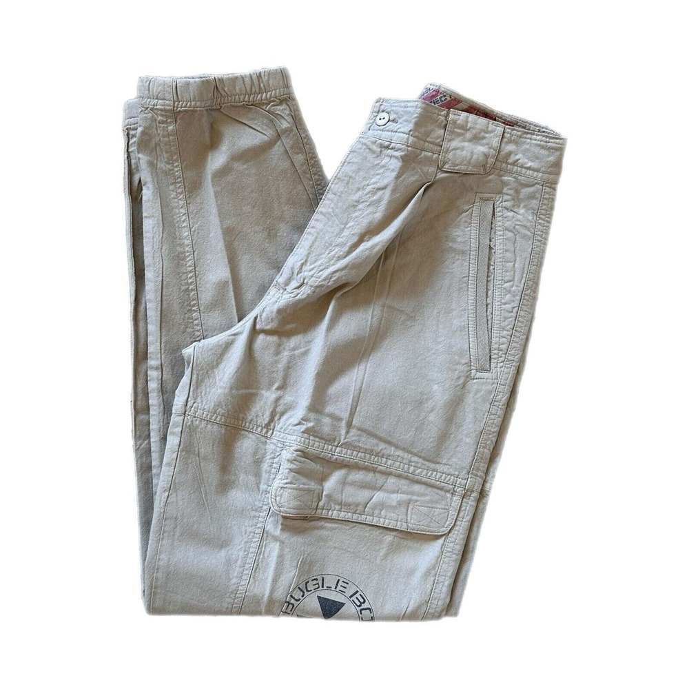 Vintage Bugle Boy Pants Men's 30 x 32‎ Tapered Leg Cargo 90s Beige Cotton